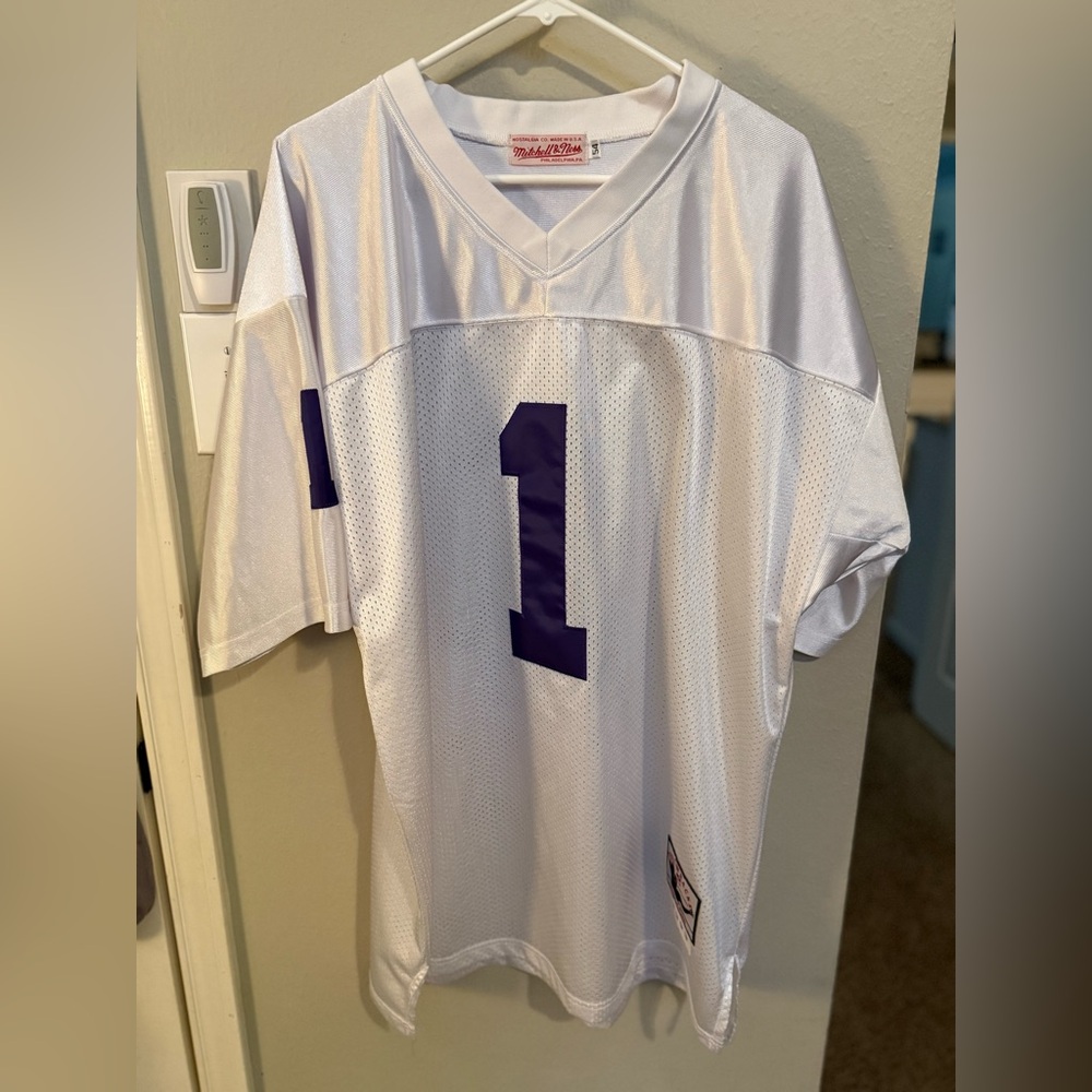 Mitchell & Ness White and Purple Men's Jersey